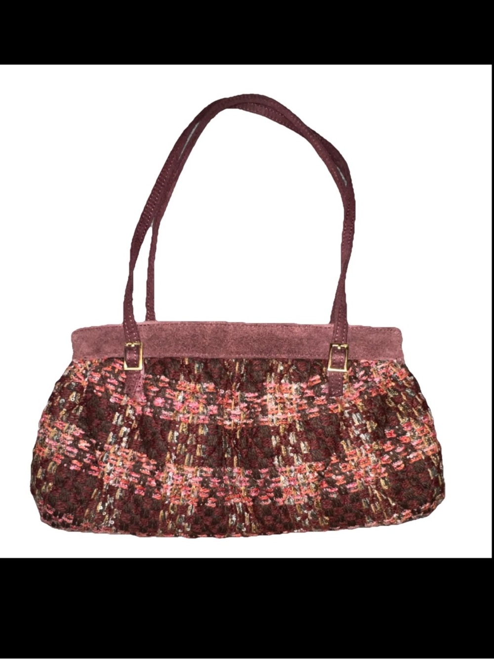 Vera Bradley Vintage Plaid Burgundy/Pink Shoulder Bag